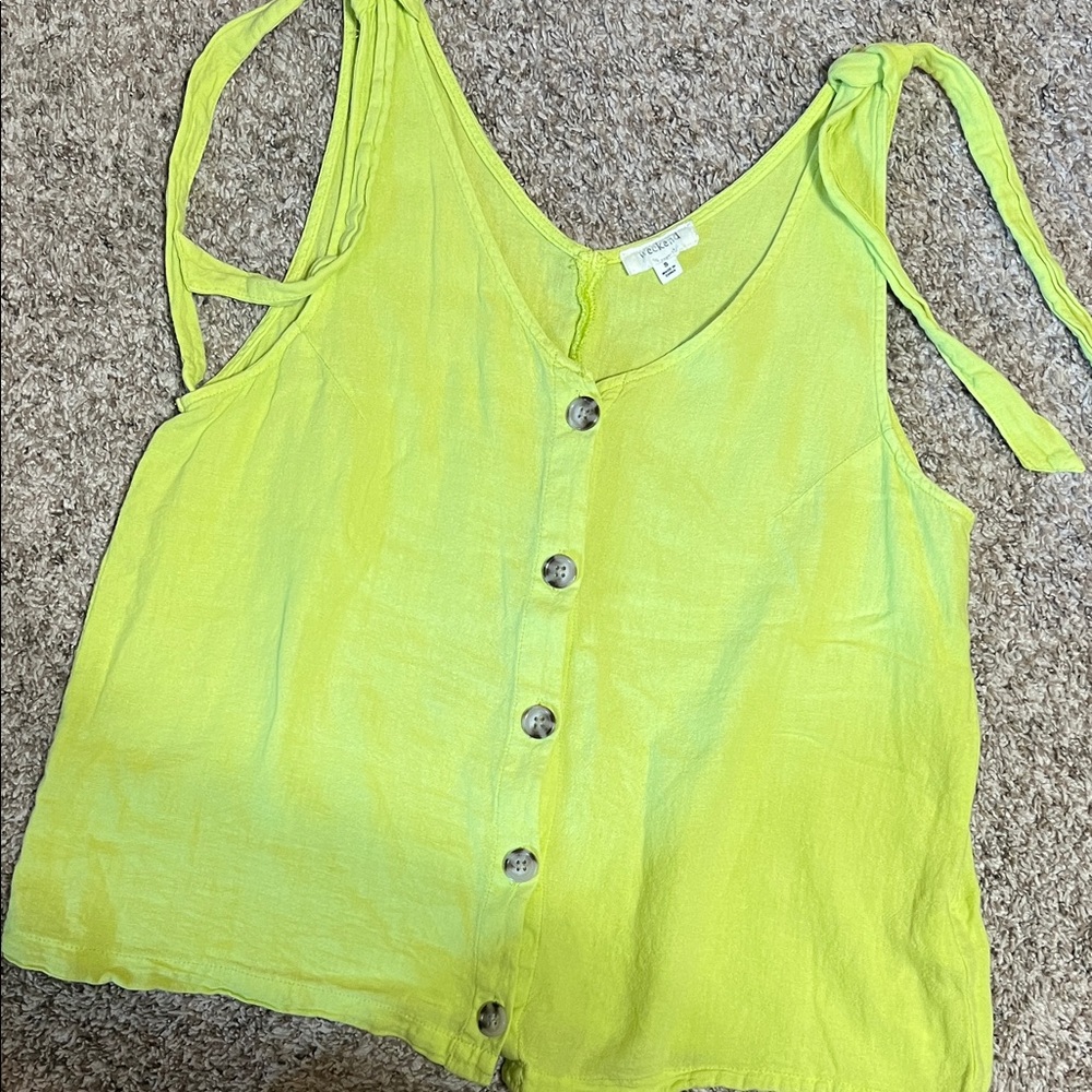 Linen button tank